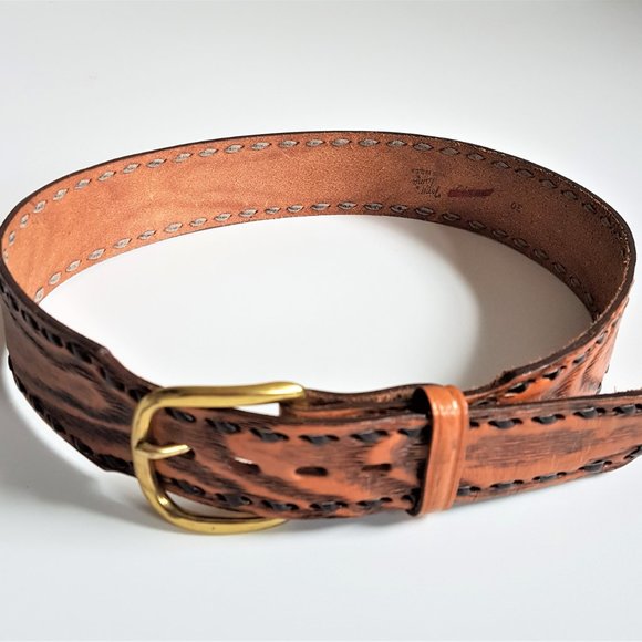Tony Lama leather waist belt. - Picture 3 of 4